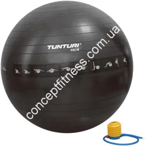 Фітбол Tunturi Gymball 55 cm, чорний 14TUSFU287 - фото 24696