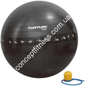Фітбол Tunturi Gymball 75 cm, чорний 14TUSFU288 - фото 24701