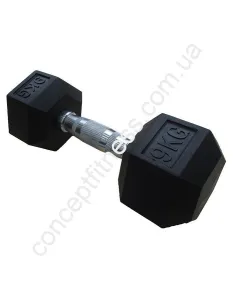 Гантель шестигранна обрезиненная 9 кг DD 6442-9 - фото 27499