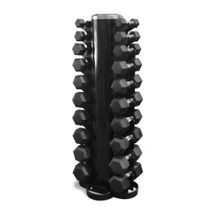 Гантельний ряд 1-10 кг шестигранний D-03 зі стійкою Generation Fitness DR-18 - фото 