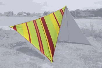 Тент High Peak Bent Caribbean Canvas AO Stripe Lime Punch (50008) - фото 50325