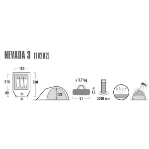 Намет High Peak Nevada 3 Dark Grey /Red - фото 50818