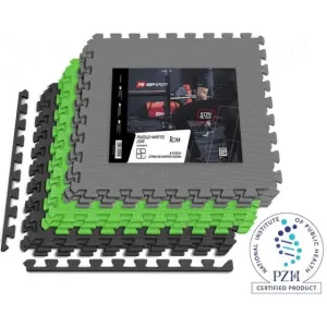Мат-пазл EVA 1cm HS-A010PM - 9 частин чорно-сіро-зелений - фото 