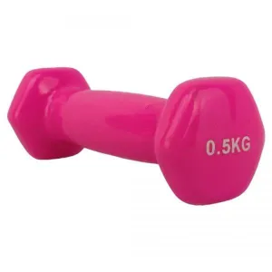 Гантель LEXFIT сталева з вініловим покриттям 0,5 кг, 1шт, рожевий, LKDB-505-0,5 - фото 65078