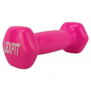 Гантель LEXFIT сталева з вініловим покриттям 0,5 кг, 1шт, рожевий, LKDB-505-0,5 - фото 