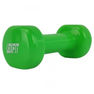 Гантель LEXFIT сталева з вініловим покриттям 1кг, 1шт, зелен, LKDB-504A - фото 