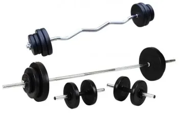 Штанга + гантелі RN-Sport на 80 кг. 4 грифи + диски. 80+4gr - фото 