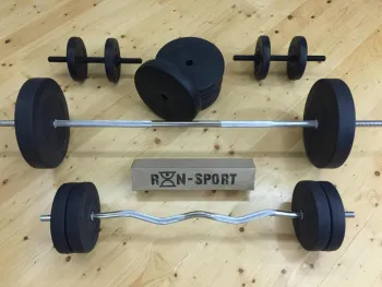 Дві штанги 67 кг з гантелями RN-Sport 67х4gr - фото 67095