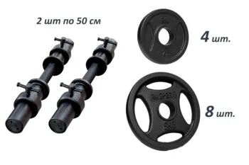 Олімпійські гантелі Rn-Sport 2 PCS 31 кг Металевий Olimp_2х31 - фото 67713