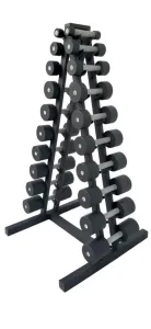 Гантельний ряд RN-Sport BLACK 1-10 кг зі стійкою в комплекті - фото 