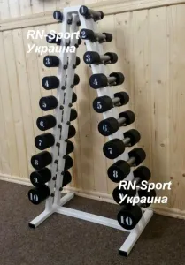 Гантельний ряд 1-10 кг зі стійкою DR-1 - фото 68063