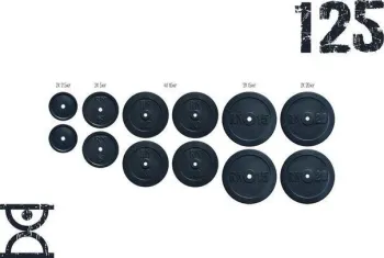 Набір 125 кг млинців (2x2.5, 2x5, 4x10, 2x15, 2x20) - фото 