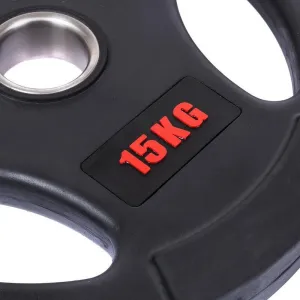 Життєвий фітнес -диск розірваний з потрійним захватом 15 кг (чорний) - фото 68623
