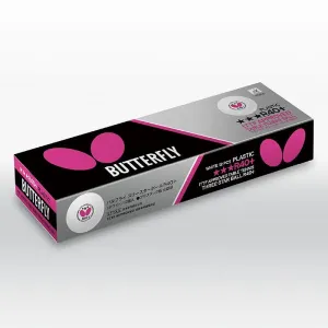 М'ячики для настільного тенісу Butterfly R40+ 3* (12шт в уп) - фото 