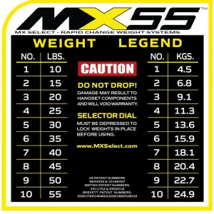 Гантелі зі стійкою MX SELECT MX55 (пара по 25 КГ) - фото 91732