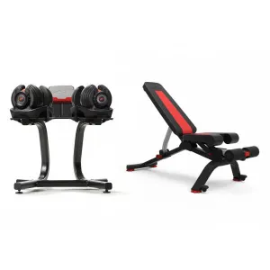 Набір Bowflex SelectTech (гантелі 552i зі стійкою, штанга 2080 зі стійкою, лавка 5.1S) 333021 - фото 80158