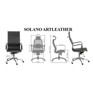 Офісне крісло SPECIAL4YOU SOLANO ARTLEATHER BLACK (E0949) - фото 81640