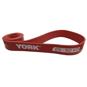 Резинка для фітнесу York 25-50 кг - 2080x45x4,5 мм, червоний - фото 85164