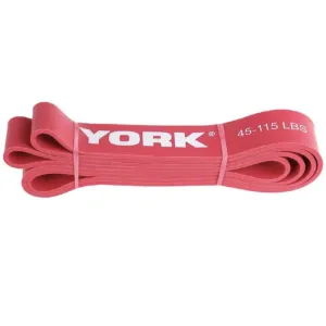 Резинка для фітнесу York 25-50 кг - 2080x45x4,5 мм, червоний - фото 85165