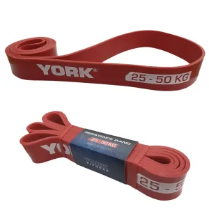 Резинка для фітнесу York 25-50 кг - 2080x45x4,5 мм, червоний - фото 85168