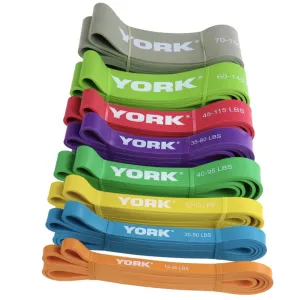 Резинка для фітнесу York 25-50 кг - 2080x45x4,5 мм, червоний - фото 85169