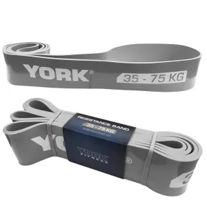 Резинка для фітнесу York 35-75 кг - 2080x85x4,5 мм, сірий - фото 85185