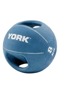 М'яч медбол 8 кг York Fitness із двома ручками синій Y-80734 - фото 