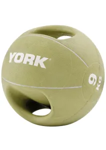 М'яч медбол 9 кг York Fitness із двома ручками зелений Y-80735 - фото 