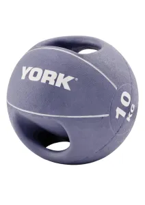 М'яч медбол 10 кг York Fitness із двома ручками фіолетовий Y-80736 - фото 