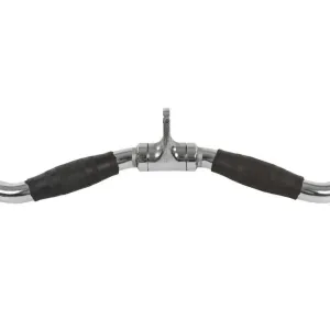 Ручка для верхньої тяги York Fitness 70см W-подібна з гумовими рукоятками, хром Y-36156 - фото 85520