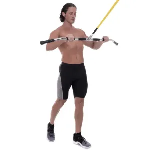 Ручка для верхньої тяги York Fitness 122см вигнута з гумовими рукоятками, хром Y-36160 - фото 85546