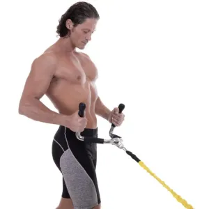 Ручка для тяги York Fitness багатофункціональна з гумовими рукоятками, хром Y-36161 - фото 85557
