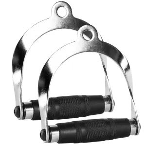 Ручка York Fitness для тяги з гумовою рукояткою, хром Y-36166 - фото 