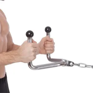 Ручка для нижньої тяги York Fitness Multi-Purpose багатофункціональна з гумовими наконечниками, хром Y-6820 - фото 85606