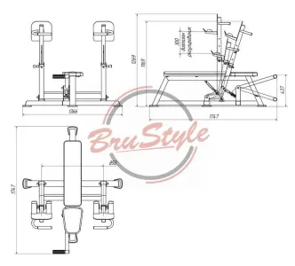 Лавка для жиму гантелей лежачи BruStyle TC157.3 - фото 86252