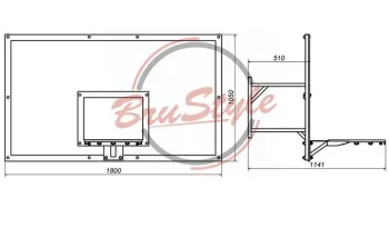 Щит баскетбольний шкільний FIBA (акрил) Brustyle SG410.1 - фото 86772