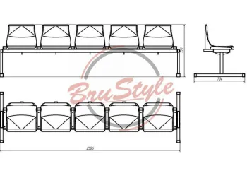 Лавка для трибун Brustyle SG498 - фото 86790