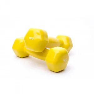 Гантель аеробна вінілова Fitnessport VDD-01-1кг жовтий - фото 87671