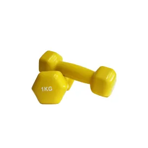Гантель аеробна вінілова Fitnessport VDD-01-1кг жовтий - фото 87674