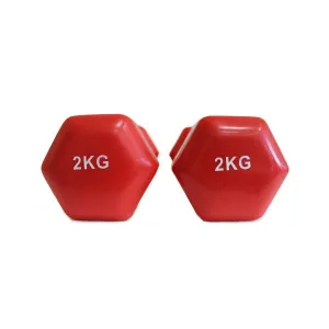 Гантель аеробна вінілова Fitnessport VDD-01-2кг червоний - фото 87681