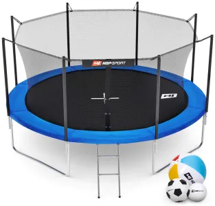 Батут Hop-Sport 12ft (366см) синій із внутрішньою сіткою - фото 