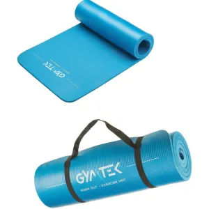 Килимок (мат) для фітнесу та йоги Gymtek NBR 1,5см голубий - фото 89711