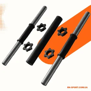 Перехідник під штангу RN-Sport + 2 шт гантельний гриф 45 см - 30 мм (BD-45-100) - фото 