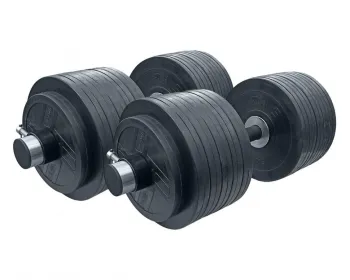 Гантелі обгумовані олімпійські RN-Sport 2 шт по 62 кг (olimp_RNOD_2х62) - фото 