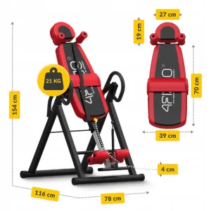 Стіл інверсійний 4FIZJO регульований 4FJ0654 Black/Red - фото 91606