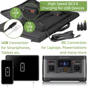 Портативний зарядний пристрій сонячна панель Bresser Mobile Solar Charger 120 Watt USB DC (3810070) - фото 92516