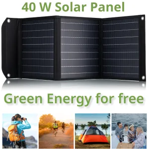Портативний зарядний пристрій сонячна панель Bresser Mobile Solar Charger 40 Watt USB DC (3810040) - фото 92534