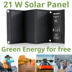 Портативний зарядний пристрій сонячна панель Bresser Mobile Solar Charger 21 Watt USB DC (3810030) - фото 92546