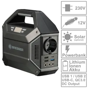 Портативна зарядна станція Bresser Portable Power Supply 100 Watt (3810000) - фото 92552