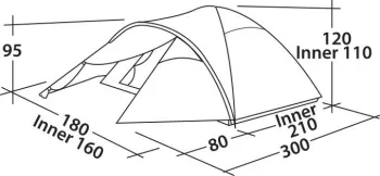 Намет тримісний Easy Camp Quasar 300 Steel Blue (120417) - фото 93555